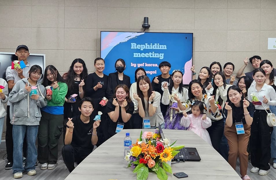 A group of students at a YEF Bible study meeting