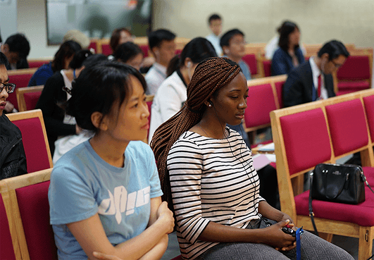 Students gathered together at a YEF conference